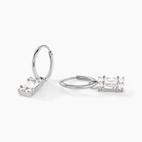 Cr&eacute;oles Baroque Party Argent Blanc Oxyde De Zirconium - Boucles d'oreilles cr&eacute;oles Femme | Histoire d&rsquo;Or