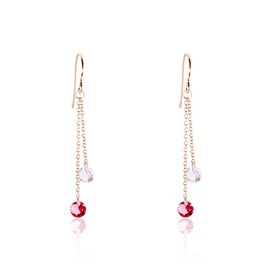 Boucles D'oreilles Pendantes Murial Argent Rose Oxyde - Boucles d'oreilles fantaisie Femme | Histoire d’Or