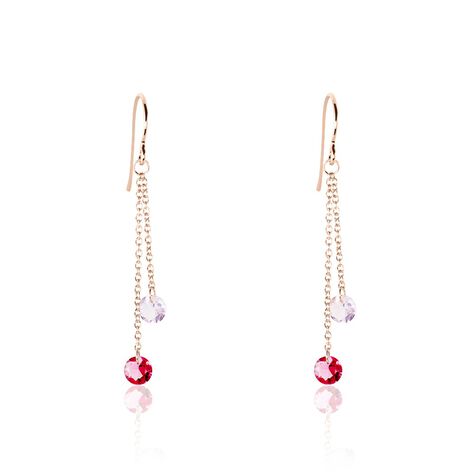 Boucles D'oreilles Pendantes Murial Argent Rose Oxyde - Boucles d'oreilles fantaisie Femme | Histoire d’Or