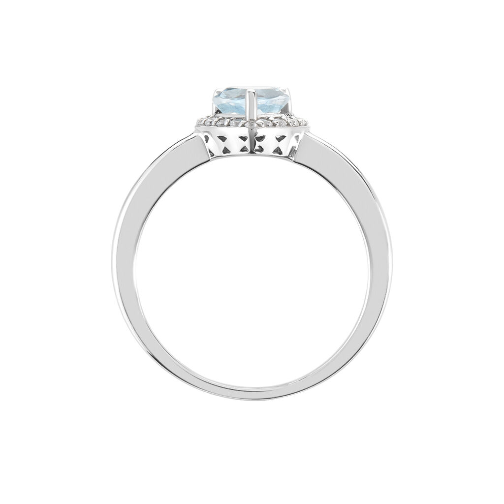 Bague Meliora Or Blanc Topaze Bleu Sky Oxyde De Zirconium - Bagues solitaires Femme | Histoire d’Or