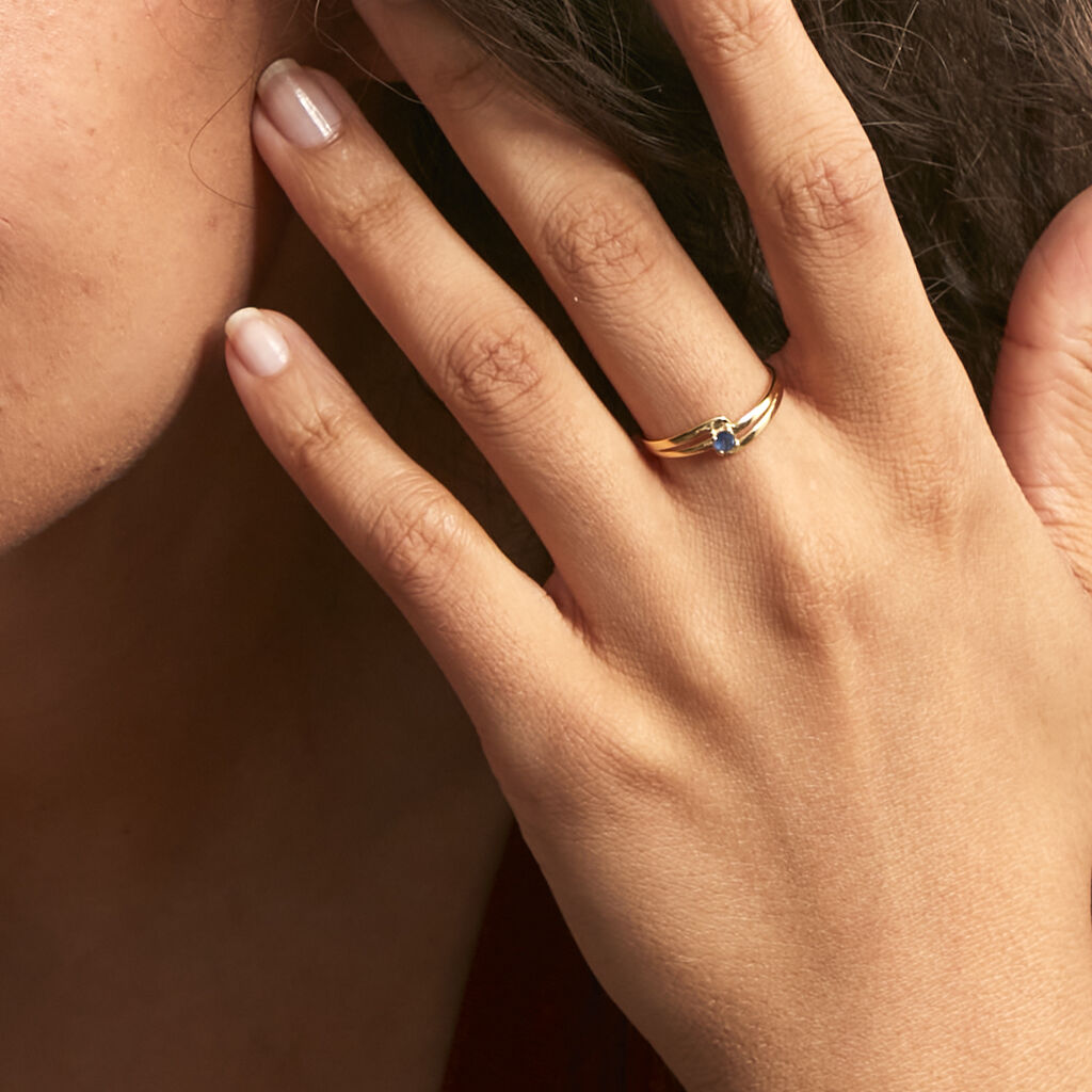 Bague Nesryne Or Jaune Saphir - Bagues solitaires Femme | Histoire d’Or