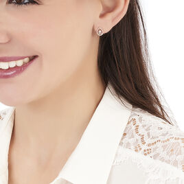 Boucles D'oreilles Puces Or Rose Morganite Et Diamant - Clous d'oreilles Femme | Histoire d’Or