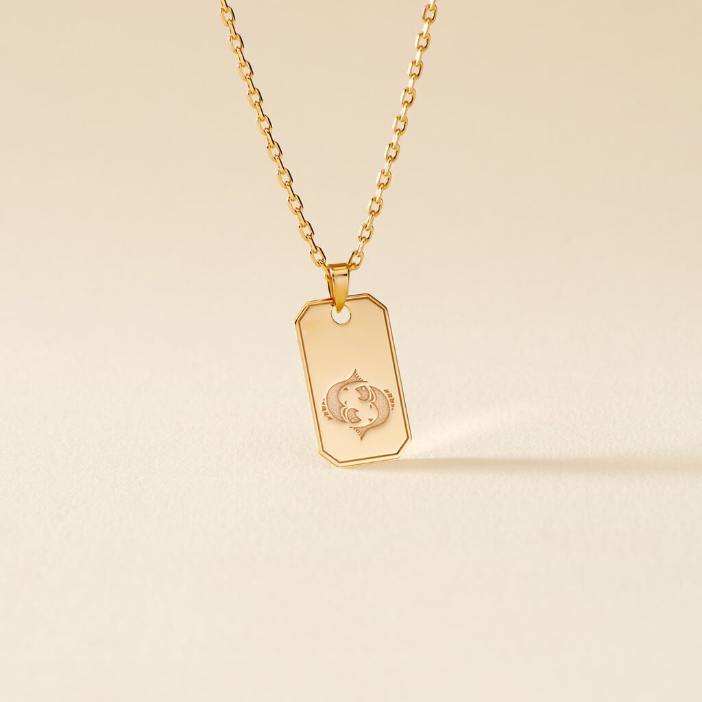 Collier Plaqu&eacute; Or Quintien - Colliers Zodiaque Homme | Histoire d&rsquo;Or