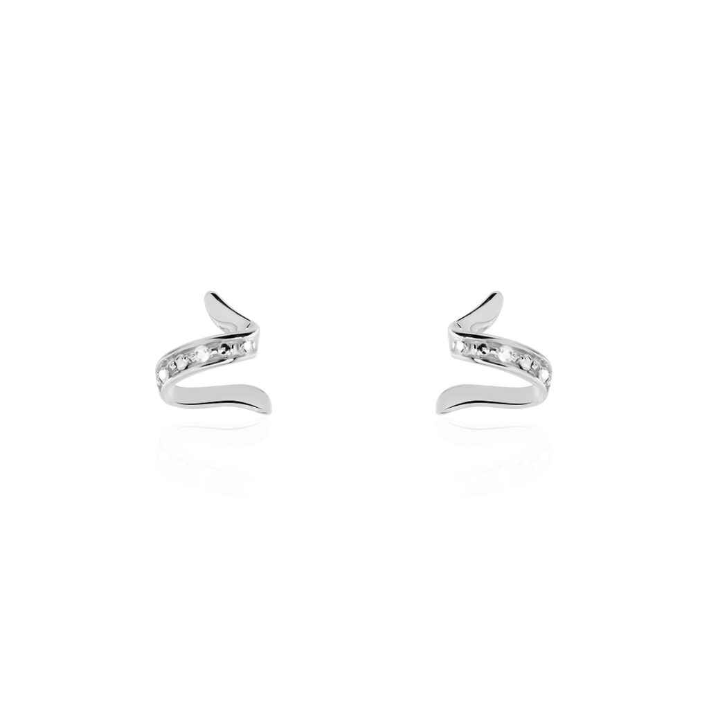 Boucles D'oreilles Puces Ouassima Or Blanc Diamant - Clous d'oreilles Femme | Histoire d’Or