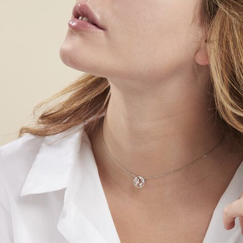 Collier Livia Argent Blanc - Ras de cou Femme | Histoire d’Or