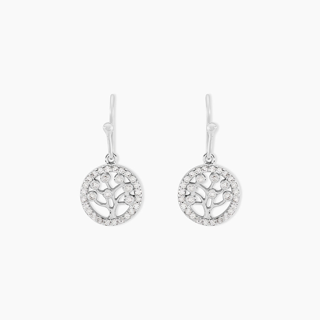 Boucles D'oreilles Pendantes Chimere Argent Blanc Oxyde De Zirconium - Boucles d'oreilles fantaisie Femme | Histoire d’Or