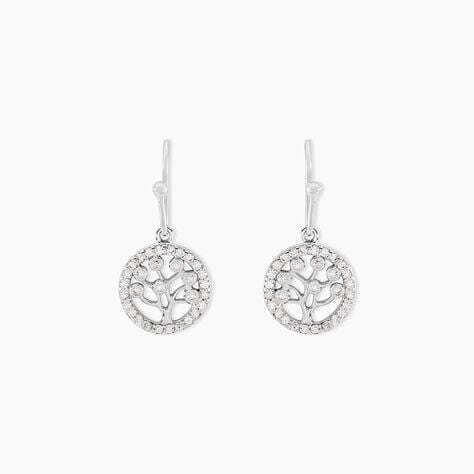 Boucles D'oreilles Pendantes Chimere Argent Blanc Oxyde De Zirconium - Boucles d'oreilles fantaisie Femme | Histoire d’Or