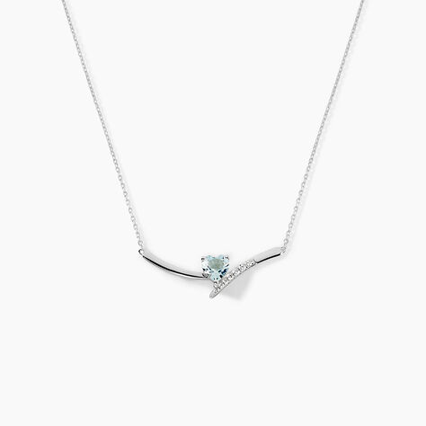 Collier Eva Or Blanc Topaze Et Oxyde De Zirconium - Colliers Femme | Histoire d&rsquo;Or