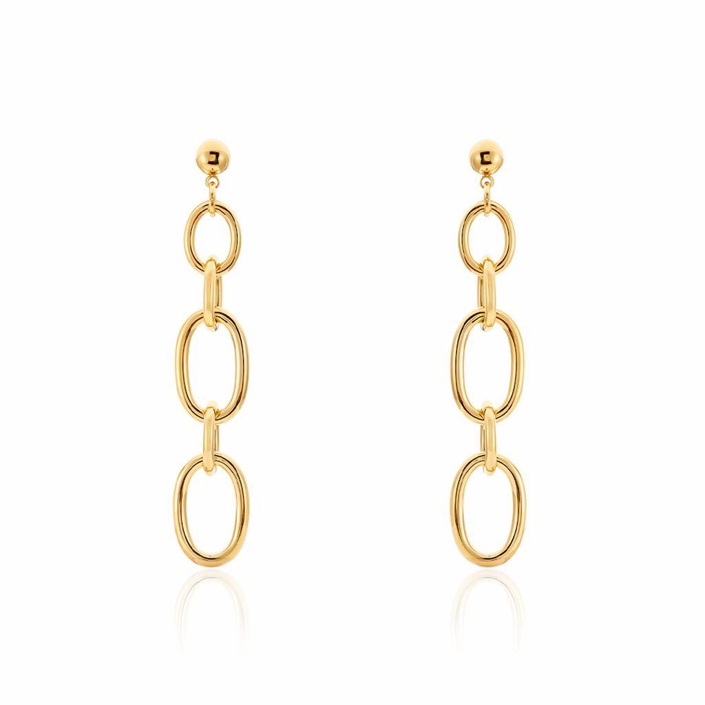 Boucles D'oreilles Pendantes Lina Acier Dor&eacute; - Boucles d'oreilles fantaisie Femme | Histoire d&rsquo;Or