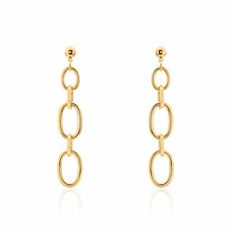 Boucles D'oreilles Pendantes Lina Acier Dor&eacute; - Boucles d'oreilles fantaisie Femme | Histoire d&rsquo;Or