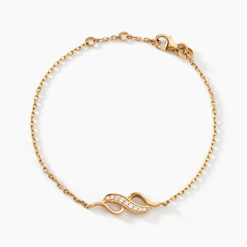 Bracelet Ishaae Plaqu&eacute; Or Jaune Oxyde De Zirconium - Bracelets Femme | Histoire d&rsquo;Or