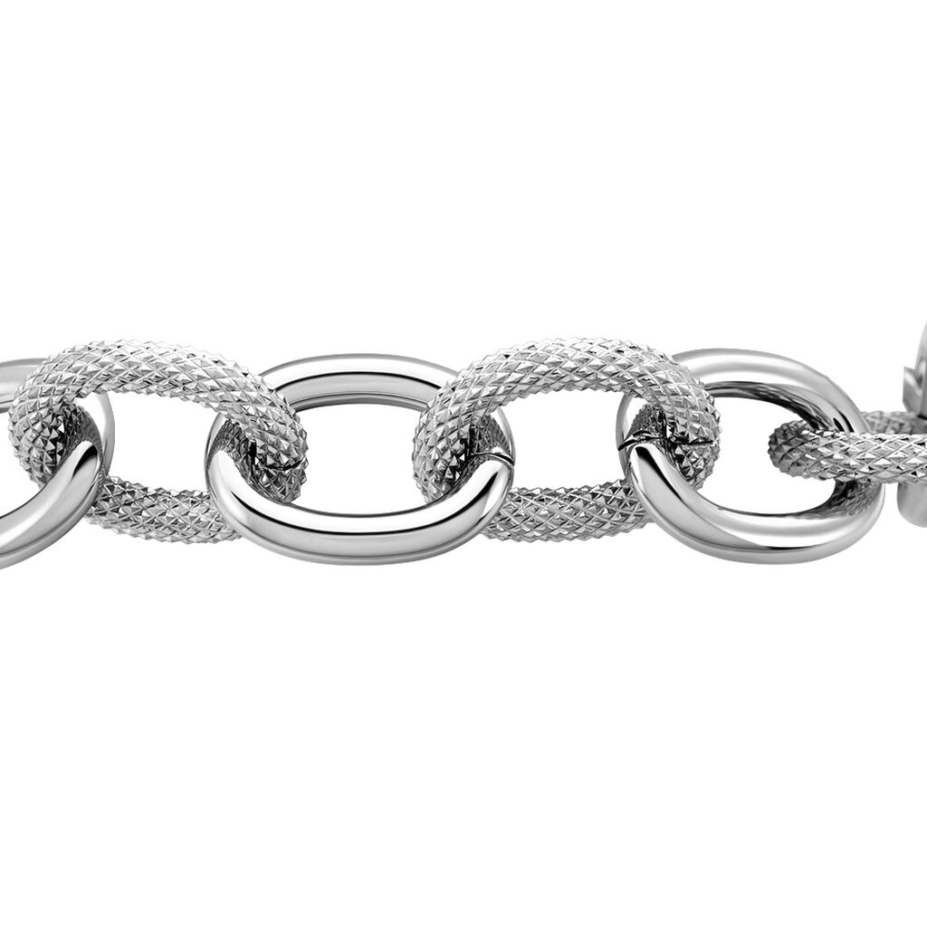 Bracelet Aelia Maille Alternee Acier Blanc - Bracelets fantaisie Femme | Histoire d’Or