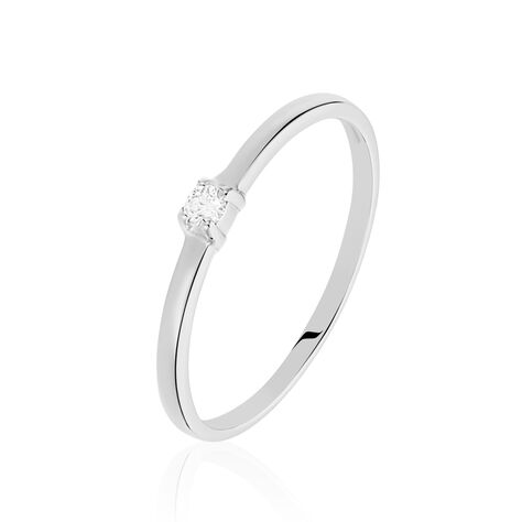 Bague Solitaire Superposition Or Blanc Diamant - Bagues solitaires Femme | Histoire d’Or