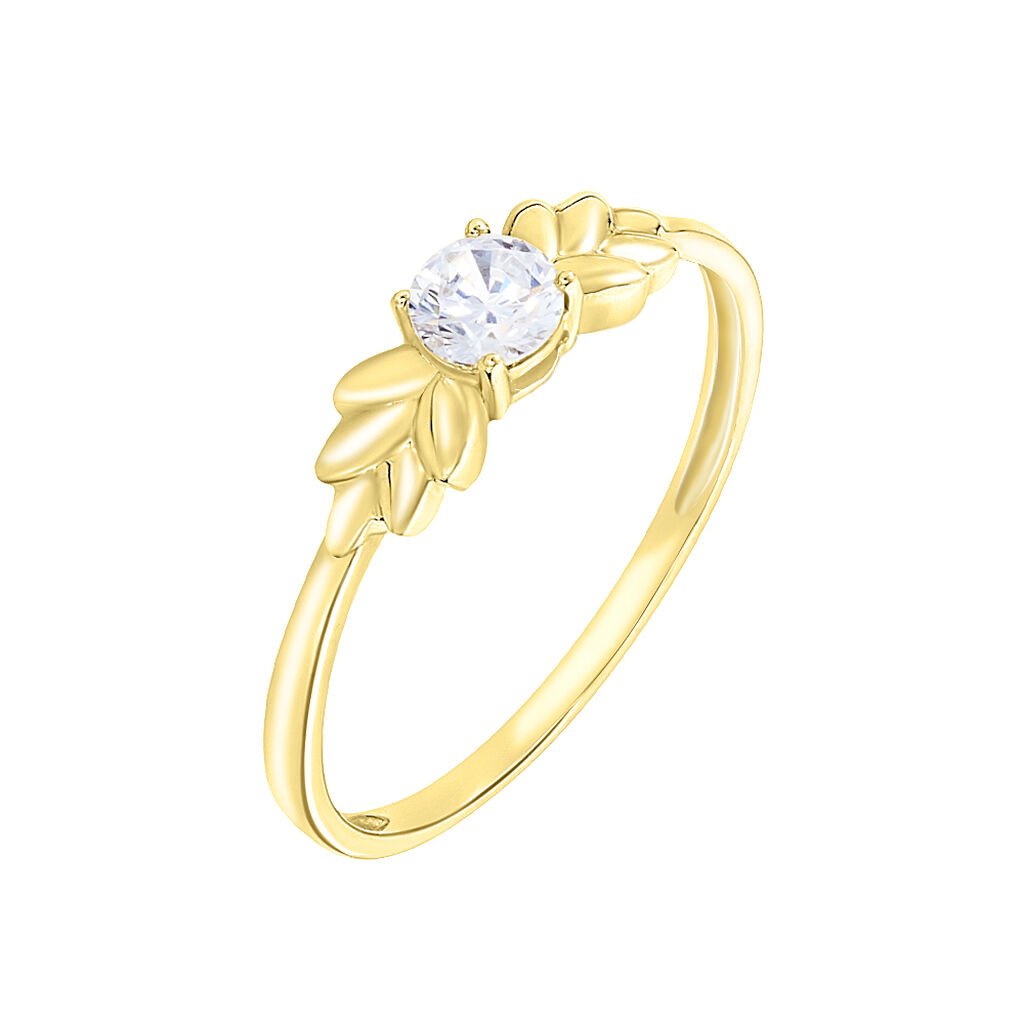 Bague Solitaire Alexine Or Jaune Oxyde De Zirconium - Bagues solitaires Femme | Histoire d’Or