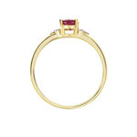 Bague Or Jaune Marie Rubis Diamants - Bagues solitaires Femme | Histoire d&rsquo;Or