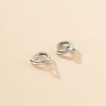 Cr&eacute;oles Sirkel Argent Blanc - Boucles d'oreilles cr&eacute;oles Femme | Histoire d&rsquo;Or