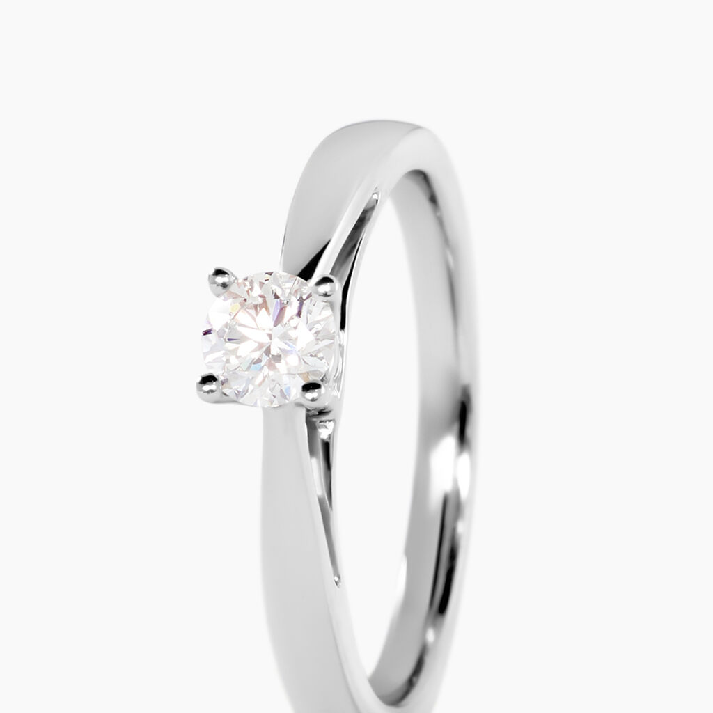 Bague Solitaire Iris Or Blanc Diamant - Bagues solitaires Femme | Histoire d&rsquo;Or