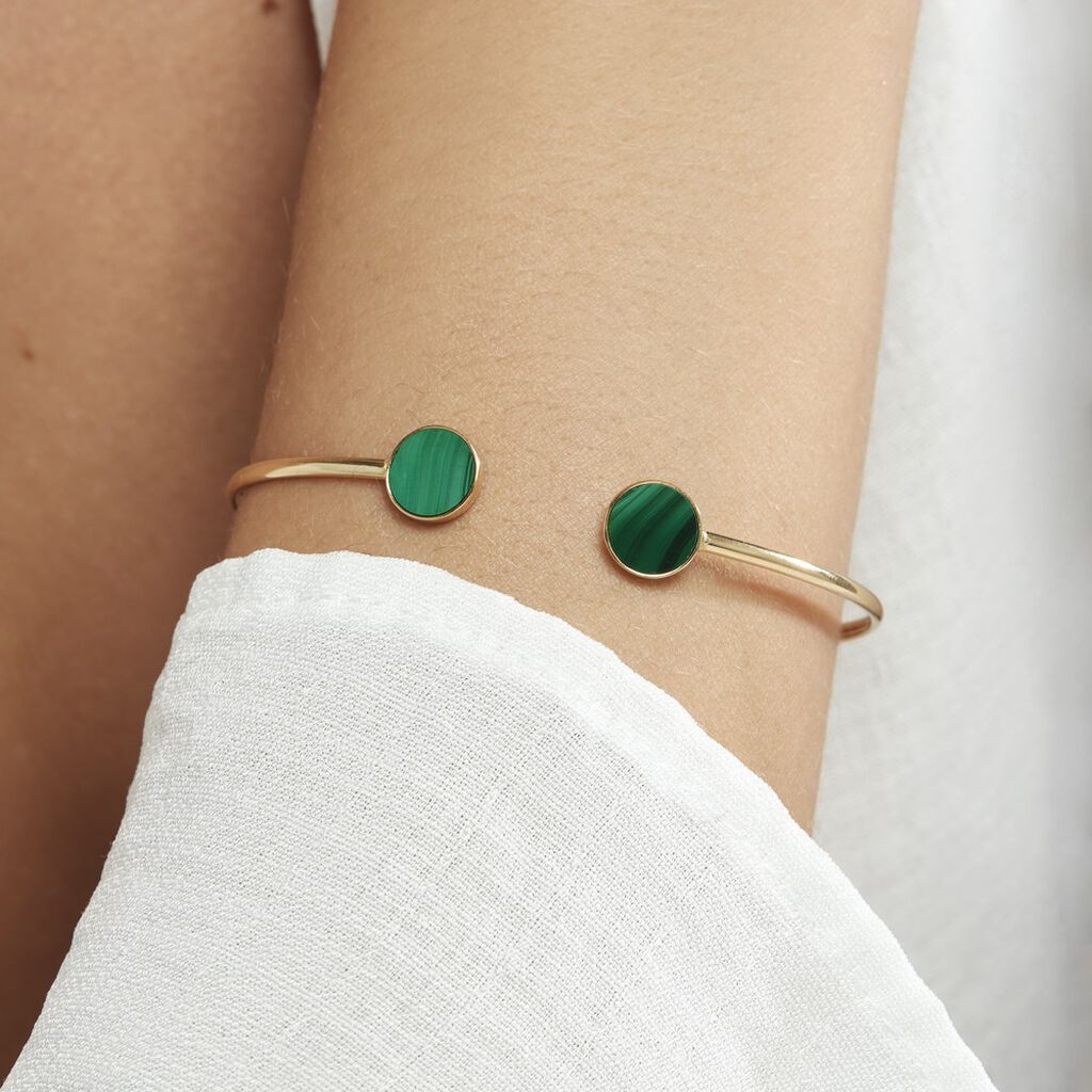 Bracelet Jonc Heida Or Jaune Malachite - Bracelets joncs Femme | Histoire d’Or