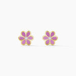 Boucles D'oreilles Puces Or Jaune Talia Email - Clous d'oreilles Enfant | Histoire d&rsquo;Or