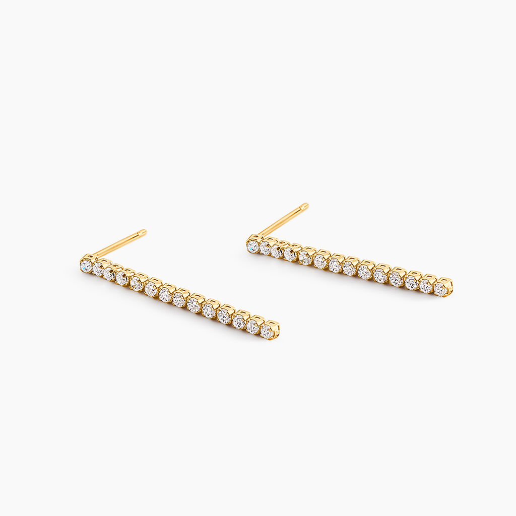 Boucles D'Oreilles Pendantes Ercole Or Jaune Oxyde De Zirconium - Boucles d'oreilles pendantes Femme | Histoire d&rsquo;Or