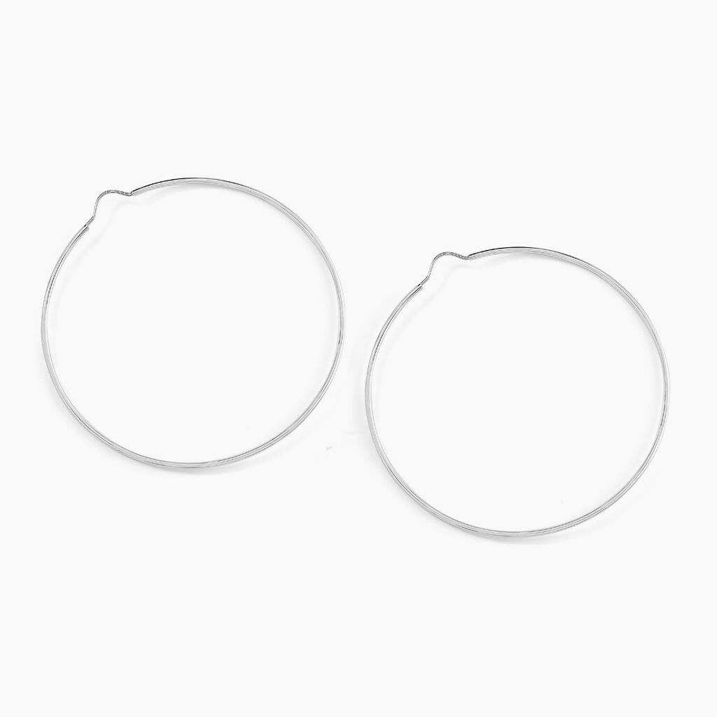 Créoles Dominae Or Blanc - Boucles d'oreilles créoles Femme | Histoire d’Or