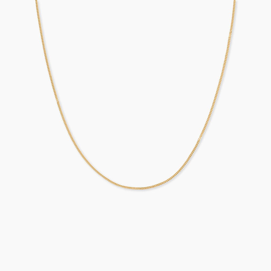 Chaine Iris Maille Gourmette Argent Dor&eacute; A L'Or 750/1000 - Chaines Unisex | Histoire d&rsquo;Or
