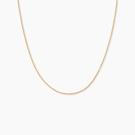 Chaine Iris Maille Gourmette Argent Dor&eacute; A L'Or 750/1000 - Chaines Unisex | Histoire d&rsquo;Or