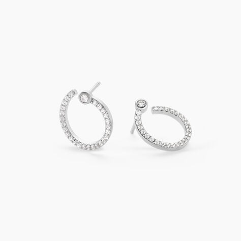 Boucles D'oreilles Puces Raffaela Argent Blanc Oxyde De Zirconium - Boucles d'oreilles fantaisie Femme | Histoire d&rsquo;Or