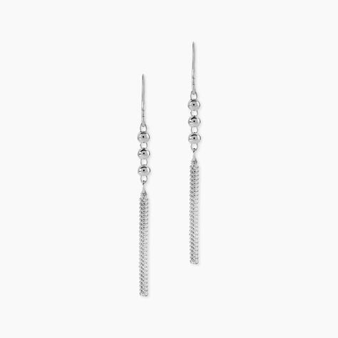 Boucles D'oreilles Pendantes Melodie Argent Blanc - Boucles d'oreilles fantaisie Femme | Histoire d&rsquo;Or