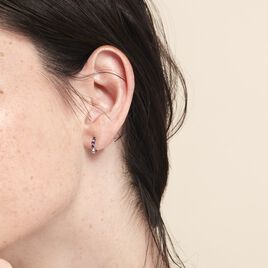 Créoles Leatrice Or Blanc Amethyste Violet - Boucles d'oreilles créoles Femme | Histoire d’Or