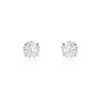 Boucles D'oreilles Puces Or Jaune Katherina Oxyde De Zirconium