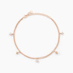 Cha&icirc;ne De Cheville Heidi Argent Rose Oxyde De Zirconium - Cha&icirc;nes de cheville Femme | Histoire d&rsquo;Or
