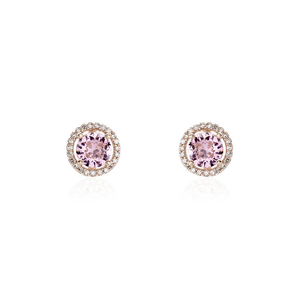 Boucles D'oreilles Puces Rio Argent Rose Oxyde - Boucles d'oreilles fantaisie Femme | Histoire d’Or