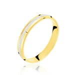 Alliance Caroline Sablee Demi Jonc Classique Or Bicolore - Alliances Femme | Histoire d&rsquo;Or