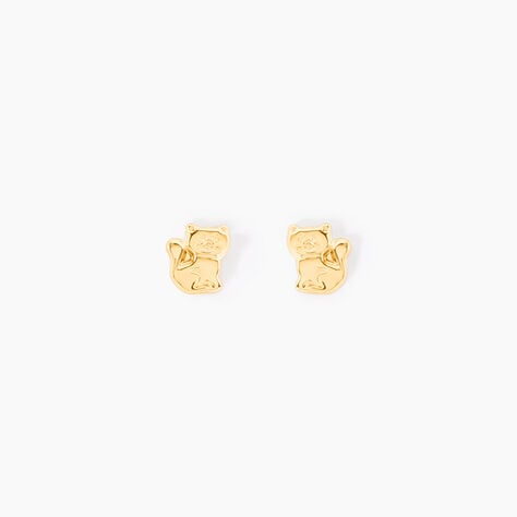 Boucles D'oreilles Puces Florenta Chat Or Jaune - Clous d'oreilles Enfant | Histoire d’Or
