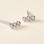Boucles D'oreilles Puces Ina Argent Blanc - Boucles d'oreilles fantaisie Femme | Histoire d&rsquo;Or