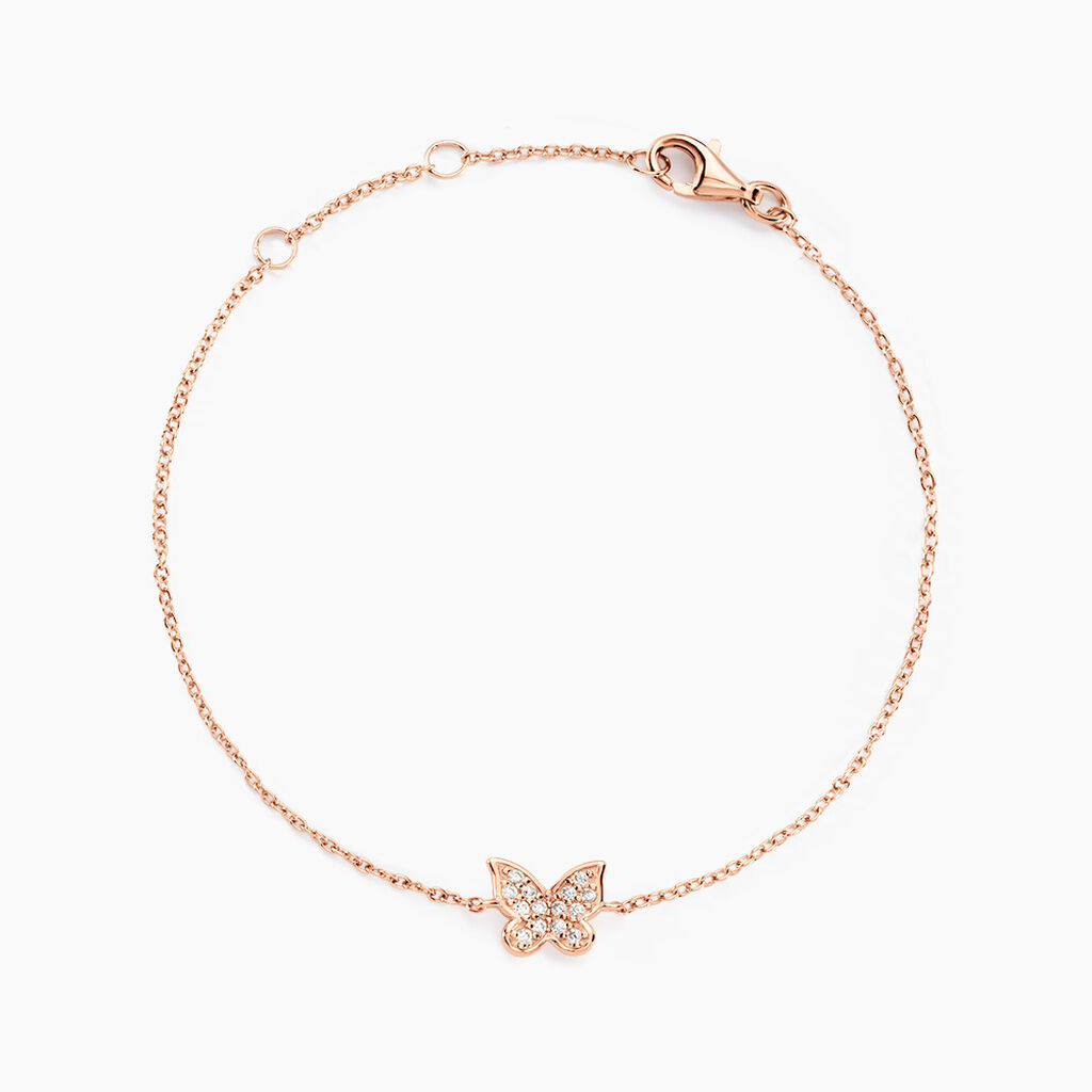 Bracelet Court Argent Rose Anne-lise Oxyde De Zirconium - Bracelets Femme | Histoire d’Or