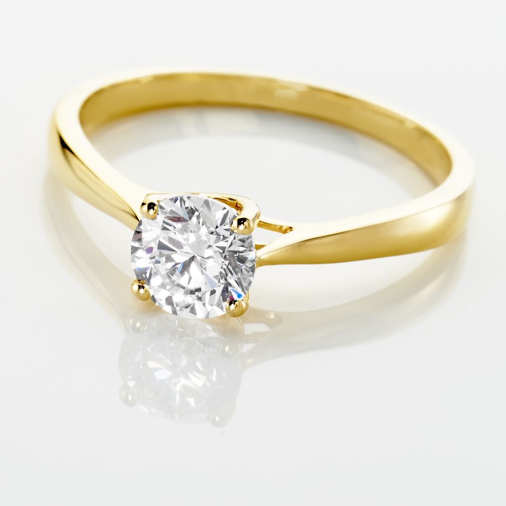 Bague Solitaire Fiona Or Jaune Diamant Synthetique - Bagues solitaires Femme | Histoire d&rsquo;Or