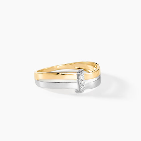 Bague Lisella Or Bicolore Diamant - Bagues avec pierre Femme | Histoire d&rsquo;Or