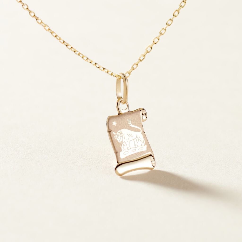 Pendentif Lamie Zodiaque Parchemin Or Jaune - Pendentifs Zodiaque Famille | Histoire d’Or