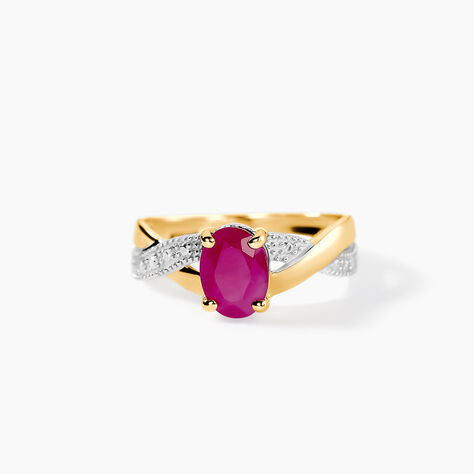 Bague Or Jaune Candice Rubis - Bagues solitaires Femme | Histoire d&rsquo;Or