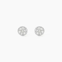 Boucles D'oreilles Puces Teani Or Blanc Diamant