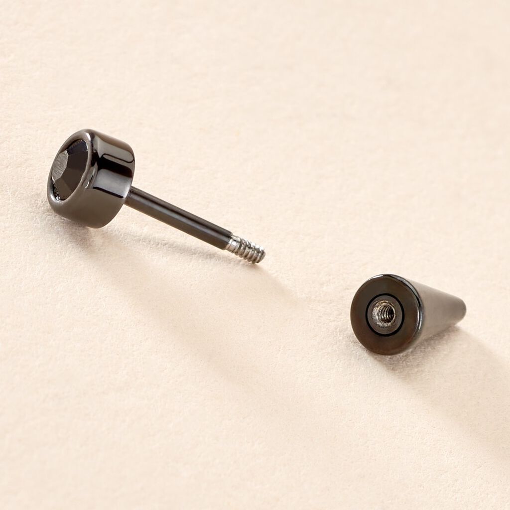 Boucle D'oreille Puce Unitaire Adam Plaqué Or Jaune Oxyde De Zirconium - Boucles d'oreilles fantaisie Homme | Histoire d’Or