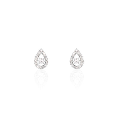 Boucles D'oreilles Puces Domitia Or Blanc Diamant - Clous d'oreilles Femme | Histoire d’Or