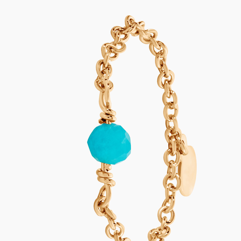 Bague Calliope Plaqu&eacute; Or Dor&eacute; Amazonite - Bagues solitaires Femme | Histoire d&rsquo;Or