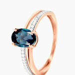 Bague Sarika Or Rose Topaze Et Oxyde De Zirconium - Bagues solitaires Femme | Histoire d&rsquo;Or