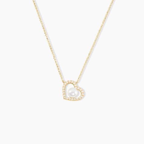 Collier Or Jaune Cagiris Oxydes Et Perle De Culture - Colliers Femme | Histoire d&rsquo;Or