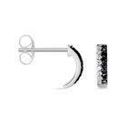 Boucles D'oreilles Puces Demi Lune Or Blanc Diamant - Clous d'oreilles Femme | Histoire d&rsquo;Or