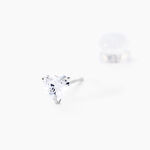 Boucles D'oreilles Puces Or Blanc Katherine Oxyde De Zirconium - Clous d'oreilles Femme | Histoire d&rsquo;Or