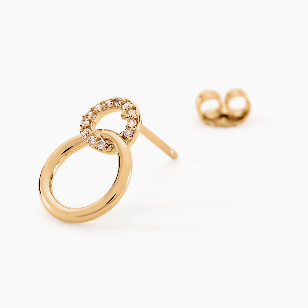 Boucles D'oreilles Pendantes Essia Plaqu&eacute; Or Jaune Oxyde De Zirconium - Boucles d'oreilles fantaisie Femme | Histoire d&rsquo;Or